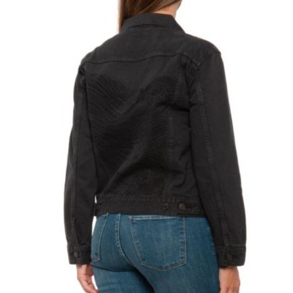Levi's Black  Wellthread Lightweight Trucker Jacket Womens Small - Picture 2 of 6